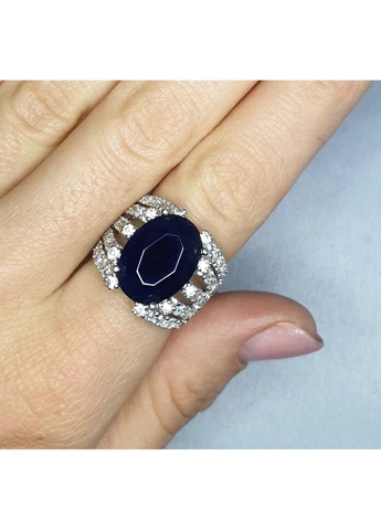 Серебряное кольцо с сапфиром 18 12,32 г No Brand (382676837)