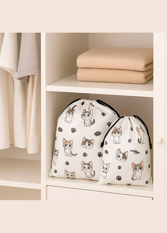 Набір пакувальних мішків із зав’язкою «Котики» — 15 шт 3 розміри LoveYouHome (373293814)