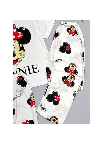 Белая всесезон стильная пижама 3в1. пижама с шортами и штанишками из бамбука. бамбуковая пижама с мишками No Brand