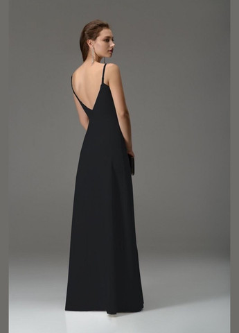 Черное вечернее платье на запах Wayas однотонное