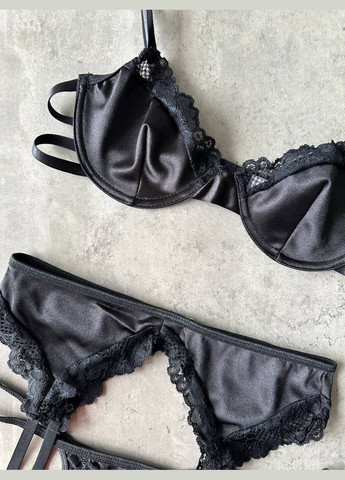 Черный демисезонный комплект белья соблазнительный No Brand