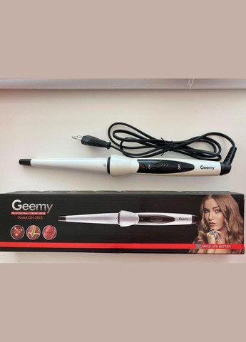 Професійна конусна плойка для завивання волосся з кераміко-турмальinовим покриттям GM-2815 Pro Біла Geemy (306716732)