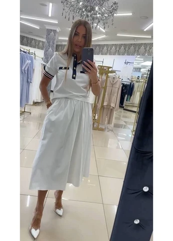 Синяя костюм летний из легкого киви No Brand