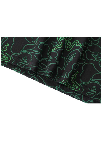 Зеленая футболка чёрно-зелёная Bape A Bathing Ape x Razer A Bathing Ape Neon Camo Team Tee Mens