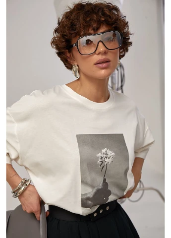 Оверсайз футболка с принтом Lurex - (387929684)