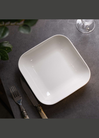 Тарілка глибока квадратна 500 мл 15 см порцелянова TS Kitchen (328603244)