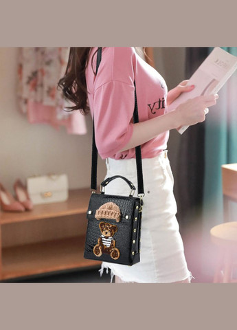 Женская лаковая мини сумочка с медведем Темно-коричневый No Brand (302391183)