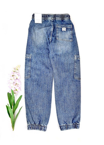 Синие джинсы jogger 128 см синий артикул л1134 Zara