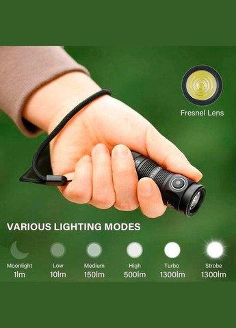 Ручний ліхтар SC13 + АКБ 1100 мАг | авіаційний алюміній | 6000К | Type-C | IP68 Sofirn (354224364)