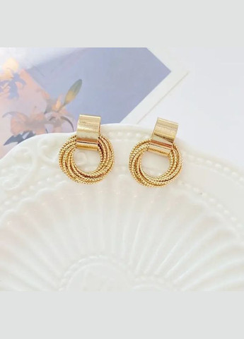 Жіночи сережки золотисті кільця Fashion (305848500)