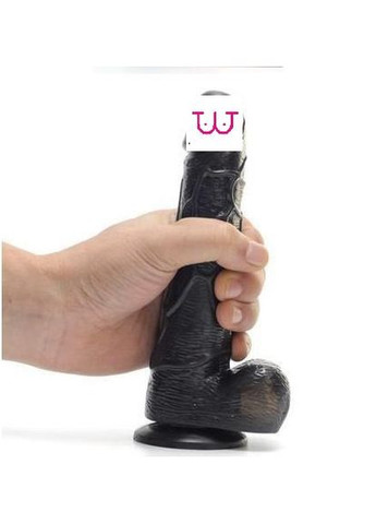 Чорний фалос на присоску з вібрацією Star orgasm 19 см No Brand (339865064)