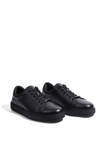 Черные мужские кеды 1030-8-b721 черный кожа MIRATON