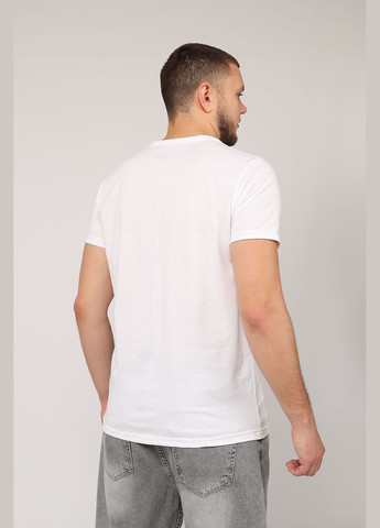 Белая футболка с коротким рукавом мужская цвет белый цб-00273167 Yuki