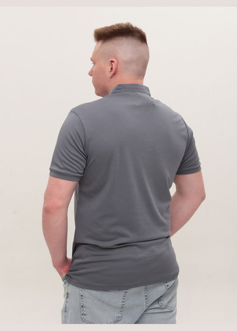 Темно-серая футболка-поло мужское серое однотонное короткий рукав для мужчин MarcoStar однотонная