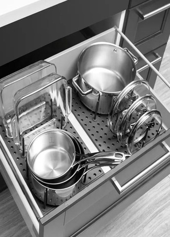 Раздвижной кухонный органайзер для посуды MAG-743 телескопическая подставка сушилка для крышек и кастрюль Good Idea (289352317)
