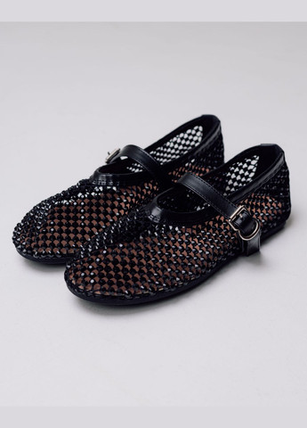 Женские балетки женские прозрачные черные сетка Lifexpert | чёрные перфорация текстиль (322548165)