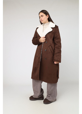 Темно-коричнева зимня дублянка жіноча колір темно-коричневий cb-00278625 Yuki