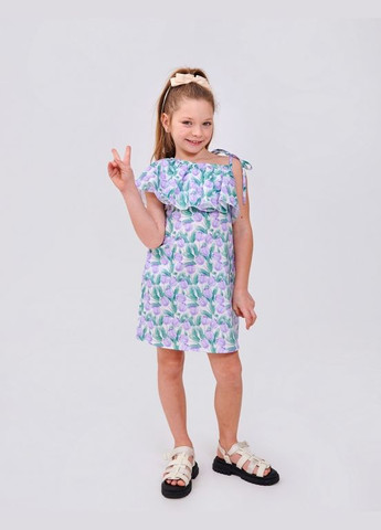 Біла сукня малюнок лавандовi тюльпани Smil (323821252)