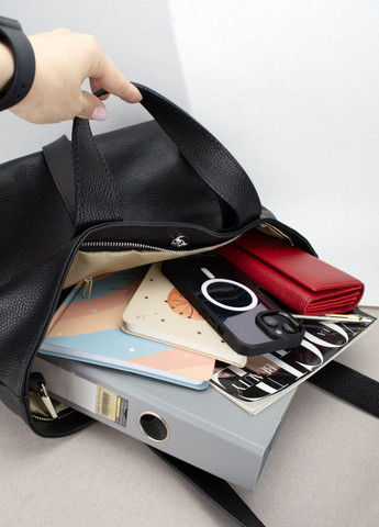 Сумка шопер жіноча шкіряна 02771 велика чорна Virginia Conti (300149055)