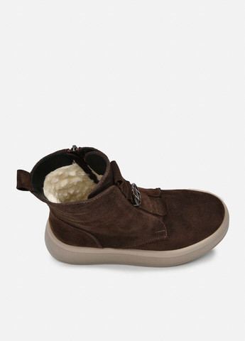 Жіночі зимові темно-коричневі замшеві черевики на високій підошві з боковою блискавкою (відшив 3 дні) Paradize (369462305)