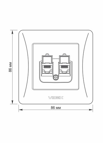 Комбінована комп'ютерна та телефонна розетка CAT3+CAT6 BINERA VF-BNSK2PC6TF3-BG чорний графіт Videx (282313671)