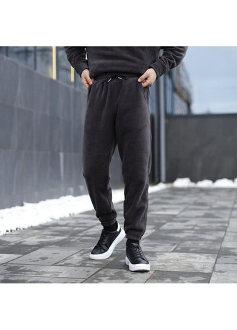 Графітовий зимній теплий та зручний костюм із якісного флісу брючний Vakko