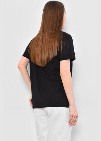 Черная летняя футболка женская черного цвета Let's Shop