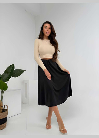 Спідниця з розрізом довга міді жіноча дабл шовк 42-52 бордова, бежева, бутилка (зелена) No Brand (332770572)