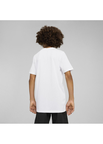 Белая демисезонная детская футболка train all day essentials tee youth Puma