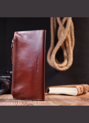 Шкіряне портмоне чоловіче 11424 Коричневий Grande Pelle (306882226)