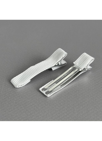 (10 шт) Заколка-основа уточка з репсовою стрічкою 4,7 см - білий Plus-plus (352751565)