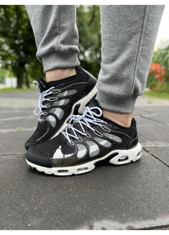 Черные демисезонные кроссовки мужские nike air max tn terrascape plus black white найк аир макс тн плюс No Brand