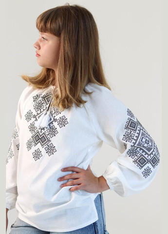 Белая детская вышиванка фаддея из льна и хлопка - традиционная украинская вышиванка Piccolo узор орнамент лен (340646735)