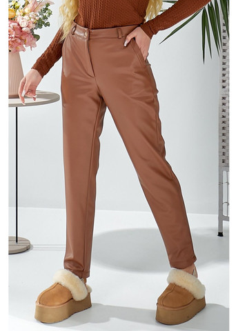 Жіночі коричневі брюки з екошкіри (ll171180017) LadyLike (371191319)