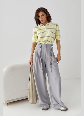 Класичні штани-палаццо зі складками Lurex (328633515)