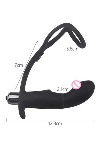 Ерекційне кільце з анальним плагом 10 режимів задоволення K000254 No Brand (366888028)