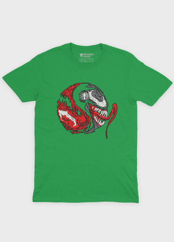 Зеленая демисезонная футболка для мальчика с принтом супервора - веном (ts001-1-keg-006-013-013-b) Modno