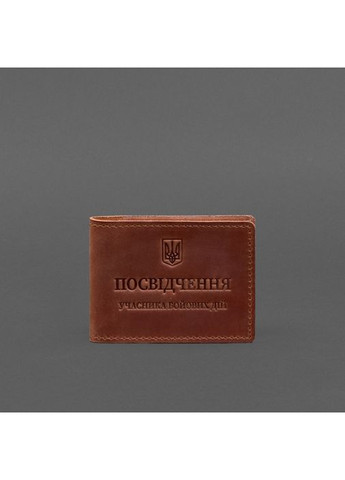 Шкіряна обкладинка для посвідчення учасника бойових дій (УБД) з кишенею для жетона світло-коричнева Crazy Horse BlankNote (393223265)