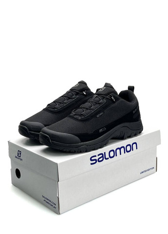 Черные демисезонные кроссовки мужские salomon all black No Brand Shelter GTX