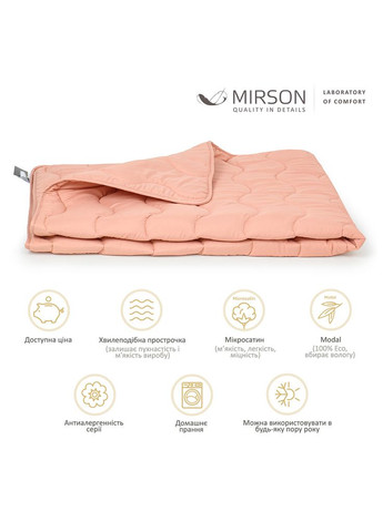 Одеяло антиаллергенное с тенселем всесезонное №1732 Eco Light Coral 220x240 см (m198537) Mirson антиалергенна з тенселем всесезонна №1732 Eco Ligh (378606570)
