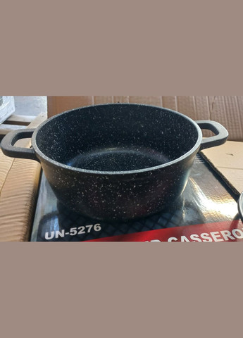 Казан 5,5 л з кришкою UN-5276 чорний 26 см Unique (300079224)