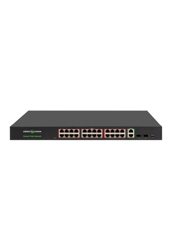 Комутатор мережевий POE GV-023-D-24G+2PG+2SFP GreenVision (382512308)
