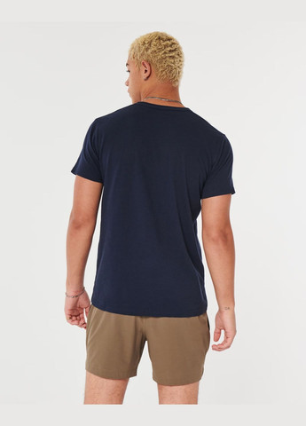 Темно-синяя футболка Hollister