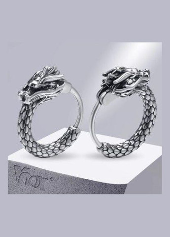 Серьги-кольца Vnox Dragon для мужчин и женщин из нержавеющей стали [-EH-378S02-1-Pair] VNOX No Brand (338624617)