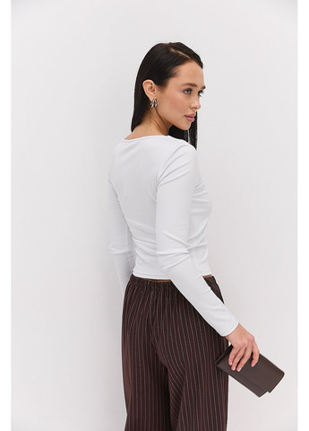 Лонгслив белый с квадратной горловиной Arjen (370602265)