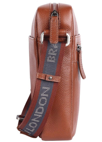 Сумка планшет через плечо мужская из натуральной кожи для телефона и для документов маленькая Рыжий 38112 Brampton London (361660313)