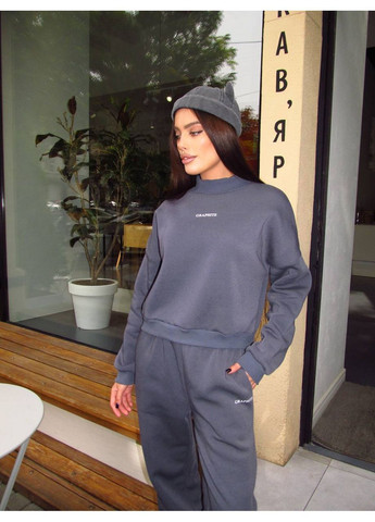 Женский теплый костюм оверсайз из трехнитки на флисе No Brand (370032485)