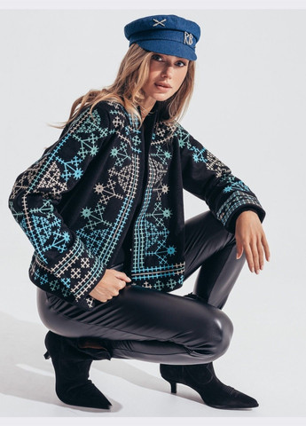 жакет чорного кольору з вишивкою Dressa (307929693)