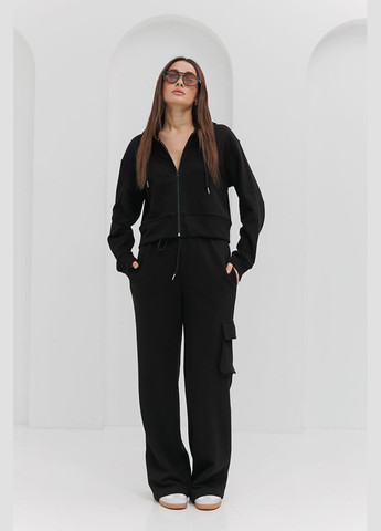 Спортивний жіночий костюм чорний з худорлявої на блискавці Arjen (289787488)