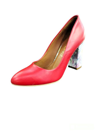 Rylko жіночі туфлі на високому стійкому підборі з декором 37 (23,5 см) червоні мері джейн червоний з натуральна шкіра, — всесезон (323159430)